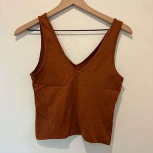 Women's V-Neck Rust Tank Top